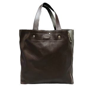 Furla Bicolored Brown & Grey Leather Tote Bag Purse